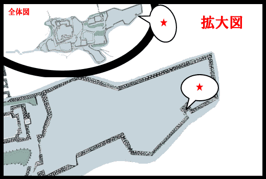 洲本城　みどころ地図　東一の門